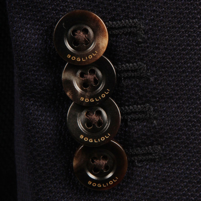 BLAZER COTTON LINEN BLEND Man Blue Navy