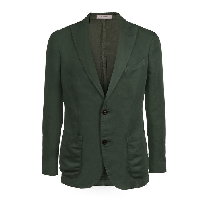 BLAZER COTTON LINEN BLEND Man Forest Green