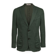 BLAZER COTTON LINEN BLEND Man Forest Green BLAZER COTTON LINEN BLEND Man Forest Green