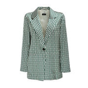 BLAZER RIBELLE Woman Verde Wool White BLAZER RIBELLE Woman Verde Wool White