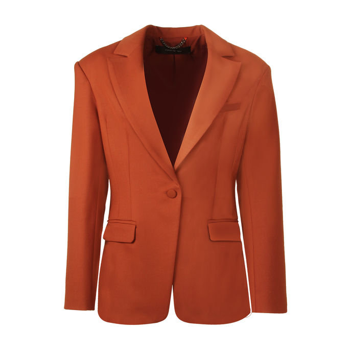 BLAZER SLIM FRESCO DI LANA Woman Tobacco
