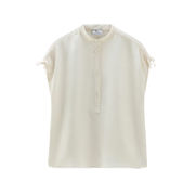 BLOUSE IN LINEN BLEND Woman Plaster White BLOUSE IN LINEN BLEND Woman Plaster White