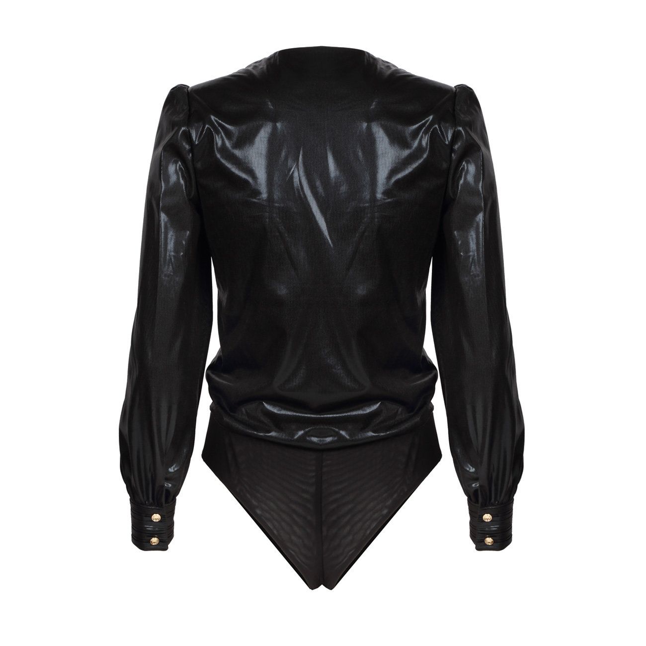 NENETTE BLOUSE-LEOTARD WITH LONG SLEEVE AND CROSSED LINE Woman Black ...