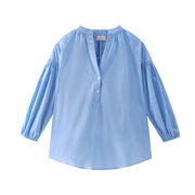 BLOUSE PURE COTTON CHAMBRAY BLOUSE Woman Indigo Pale BLOUSE PURE COTTON CHAMBRAY BLOUSE Woman Indigo Pale