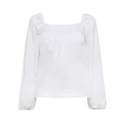 BLOUSE SWEET NECKLINE SQUARE Woman Bianco BLOUSE SWEET NECKLINE SQUARE Woman Bianco