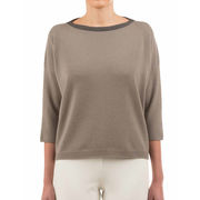 BOAT NECK PULLOVER Woman Taupe Grey BOAT NECK PULLOVER Woman Taupe Grey