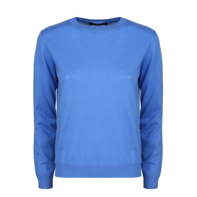 BOBBIO JUMPER IN WOOL AND CACHEMIRE Woman Bluette