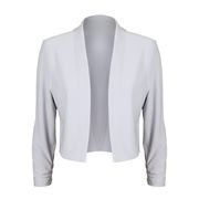 BOLERO JACKET WITH 3/4 SLEEVES Woman Pearl grey BOLERO JACKET WITH 3/4 SLEEVES Woman Pearl grey