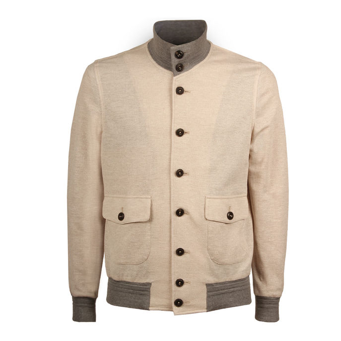 BOMBER BARRACUDA IN JERSEY Man Ecru Grey
