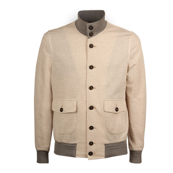 BOMBER BARRACUDA IN JERSEY Man Ecru Grey