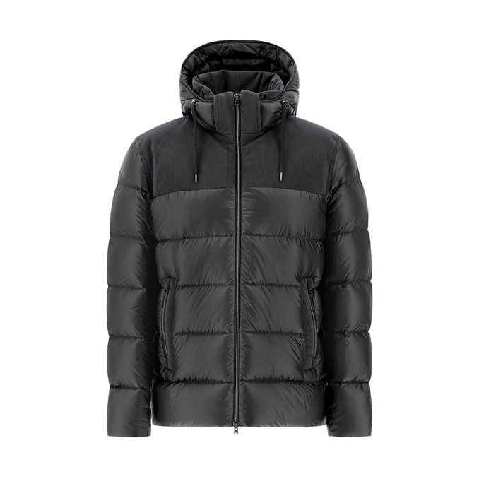 BOMBER Men IN NYLON AND LINEN VELVET Dark Grey