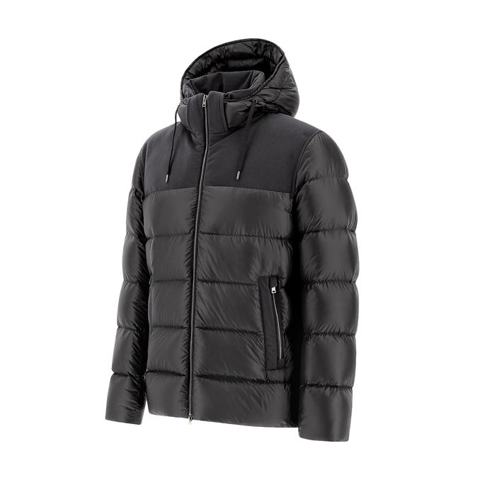 BOMBER Men IN NYLON AND LINEN VELVET Dark Grey