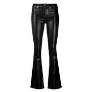 BOOTCUT JEANS SHINY COATED FABRIC Woman Black BOOTCUT JEANS SHINY COATED FABRIC Woman Black