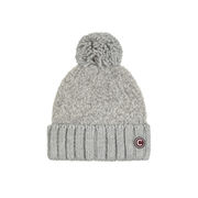 BOUCLE YARN HAT WITH POMPON Woman Grey Melange BOUCLE YARN HAT WITH POMPON Woman Grey Melange