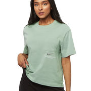 BOXY T-SHIRT WITH POCKET AND EMBOSSED LOGO Woman Water green BOXY T-SHIRT WITH POCKET AND EMBOSSED LOGO Woman Water green