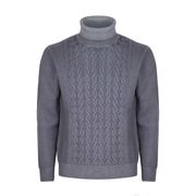 BRAIDED TURTLE NECK JUMPER Man Medium grey BRAIDED TURTLE NECK JUMPER Man Medium grey