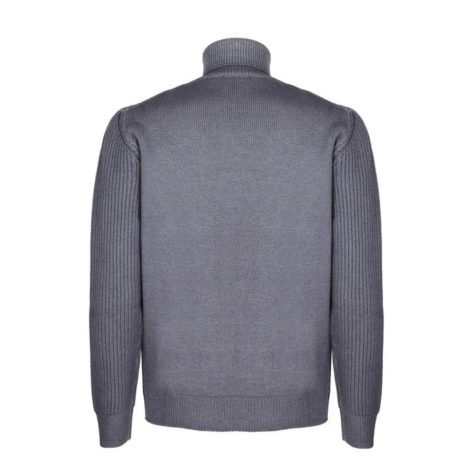 BRAIDED TURTLE NECK JUMPER Man Medium grey