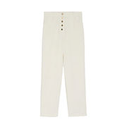 BRAIDED VELVET TROUSERS Woman Ivory White BRAIDED VELVET TROUSERS Woman Ivory White
