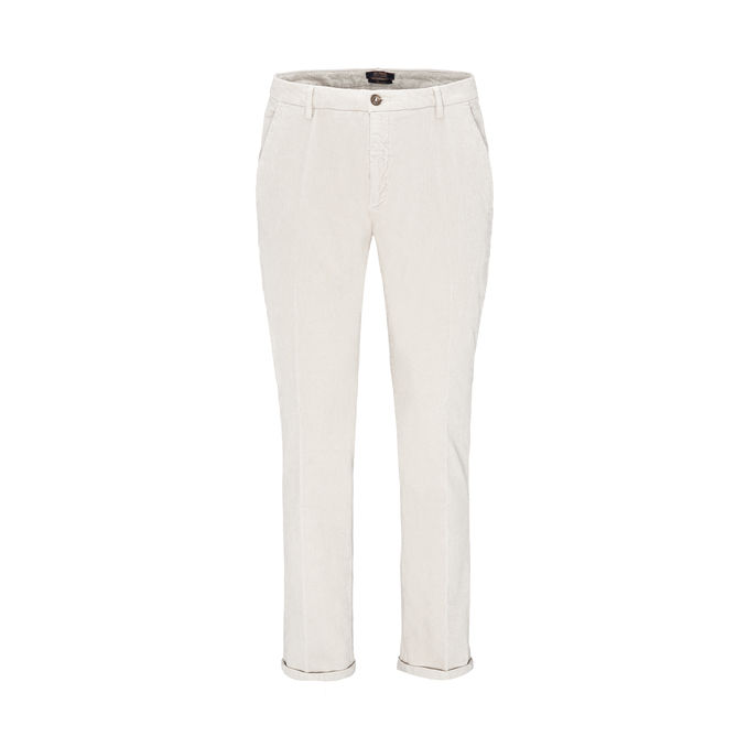 BRANDON CHINO TROUSERS IN STRIPED VELVET Man Panna