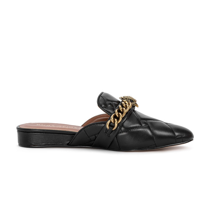 BRUSHED LEATHER MULE Woman Black