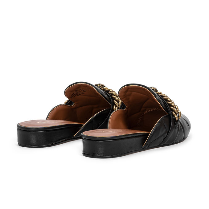 BRUSHED LEATHER MULE Woman Black