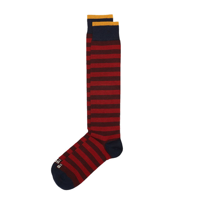 CALZE STRIPE RUGBY Uomo Bordeaux Arancio