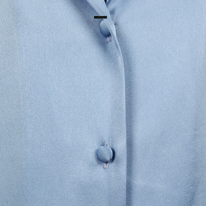 CAMICIA MISTO SETA COLLO REVER Donna Azzurro
