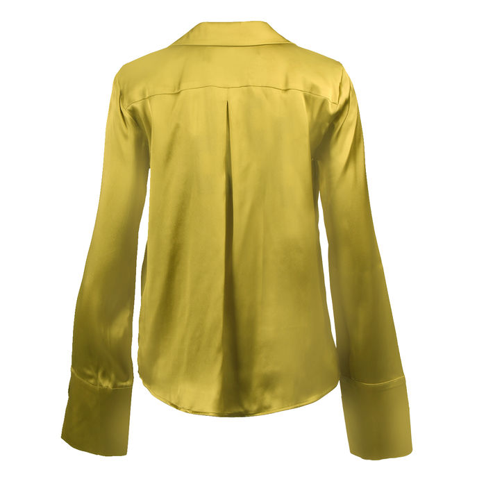 CAMICIA MISTO SETA COLLO REVER Donna Verde Acido