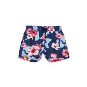 CAMOUFLAGE BOARSHORT WITH IBISCUS Kid Navy Blue Fucsia CAMOUFLAGE BOARSHORT WITH IBISCUS Kid Navy Blue Fucsia