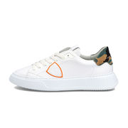 CAMOUFLAGE LEATHER SNEAKER Man White Orange CAMOUFLAGE LEATHER SNEAKER Man White Orange