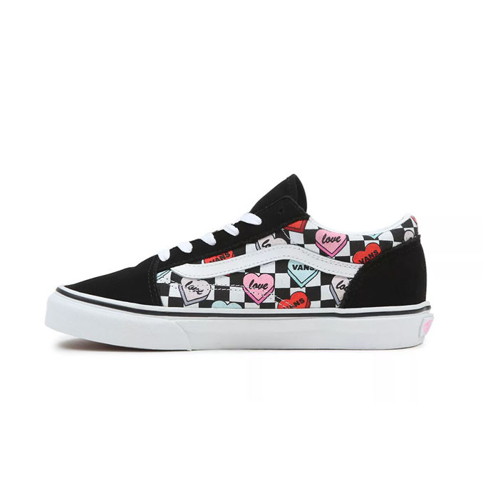 VANS CANDY HEARTS OLD SKOOL SNEAKERS Unisex Black True White ...