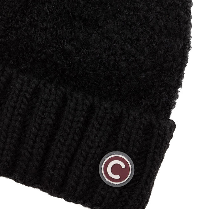 CAP IN BOUCLE YARN' WITH POMPON Woman Black