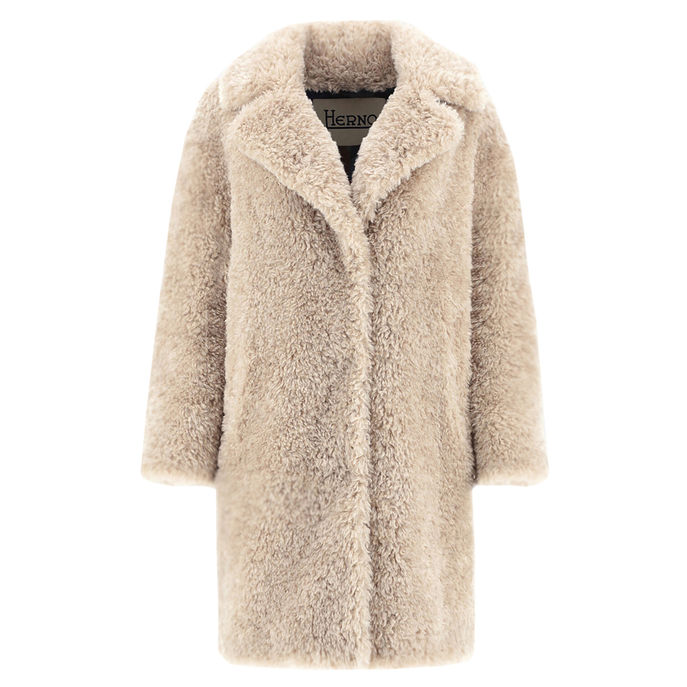 HERNO CAPPOTTO COLLO REVERS CURLY FAUX FUR Donna Chantilly | Mascheroni ...
