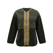 CARDIGAN OVERSIZED HEAVY PILE Woman Pine Needle Olive CARDIGAN OVERSIZED HEAVY PILE Woman Pine Needle Olive