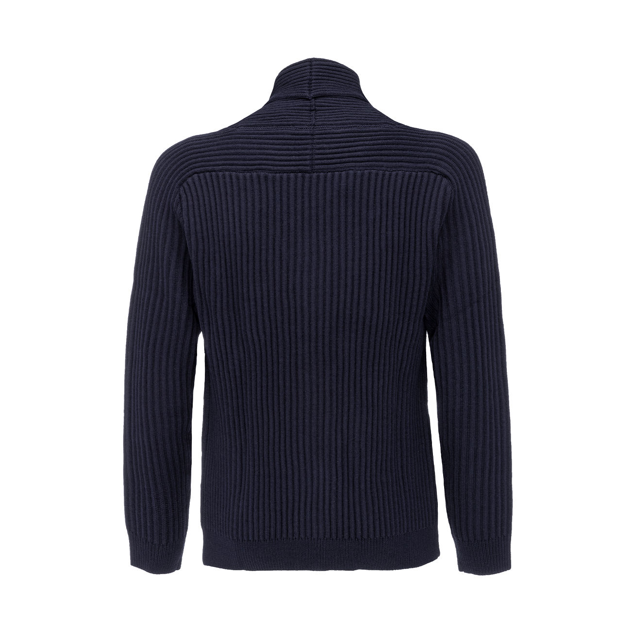 navy blue shawl collar sweater