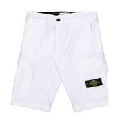 CARGO SHORTS IN STRETCH COTTON PATCH LOGO Kids White CARGO SHORTS IN STRETCH COTTON PATCH LOGO Kids White