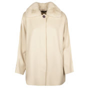 CASHMERE AND MERINO WOOL COAT Woman Pearl  CASHMERE AND MERINO WOOL COAT Woman Pearl