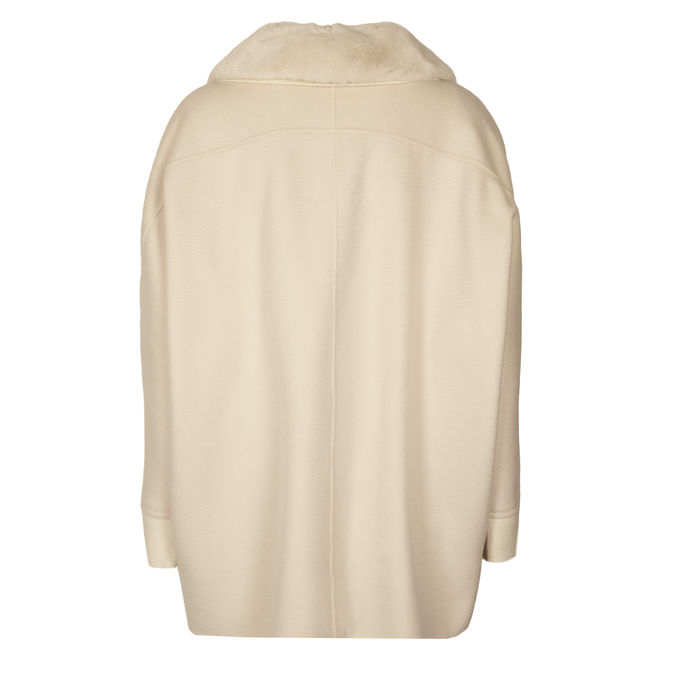 CASHMERE AND MERINO WOOL COAT Woman Pearl