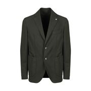 CASUAL JACKET WITH PATCH POCKETS Man Dark green CASUAL JACKET WITH PATCH POCKETS Man Dark green