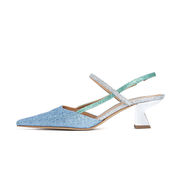 CHANEL AMAI SLINGBACK Woman Avio Silver Mint CHANEL AMAI SLINGBACK Woman Avio Silver Mint
