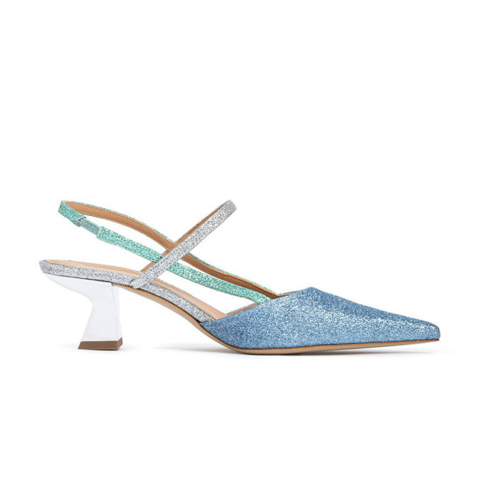 CHANEL AMAI SLINGBACK Woman Avio Silver Mint