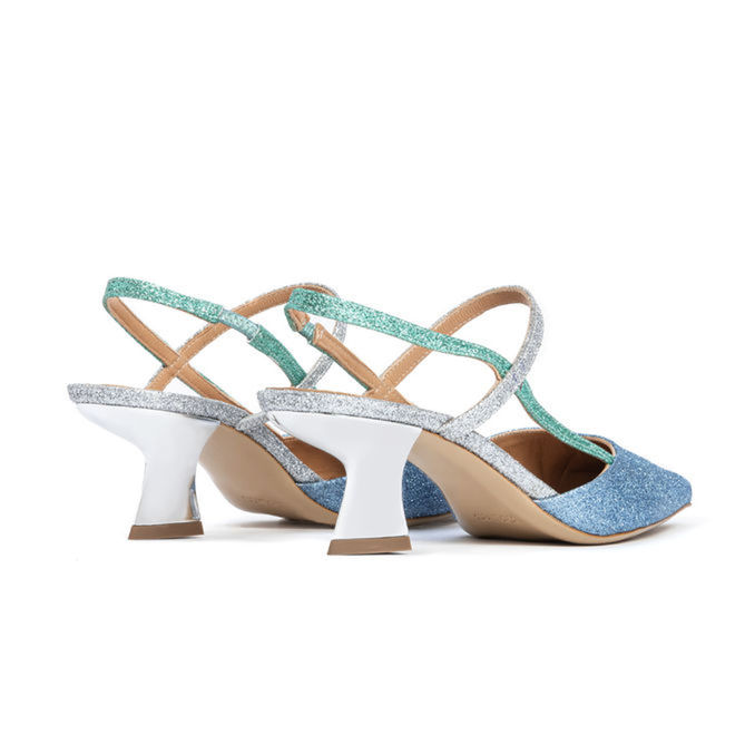 CHANEL AMAI SLINGBACK Woman Avio Silver Mint