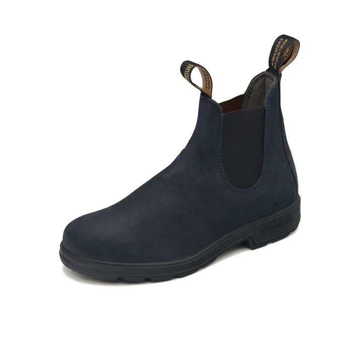 CHELSEA SUEDE ANKLE BOOTS Man Navy Waxed 