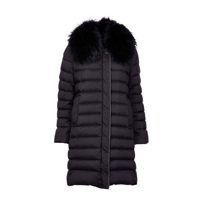 CINTIA S3 DOWN COAT WITH FUR COLLAR Woman Black