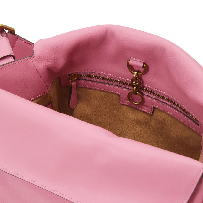 CLASSIC HOBO LEAF BAG Woman Pink Marino Antique Gold