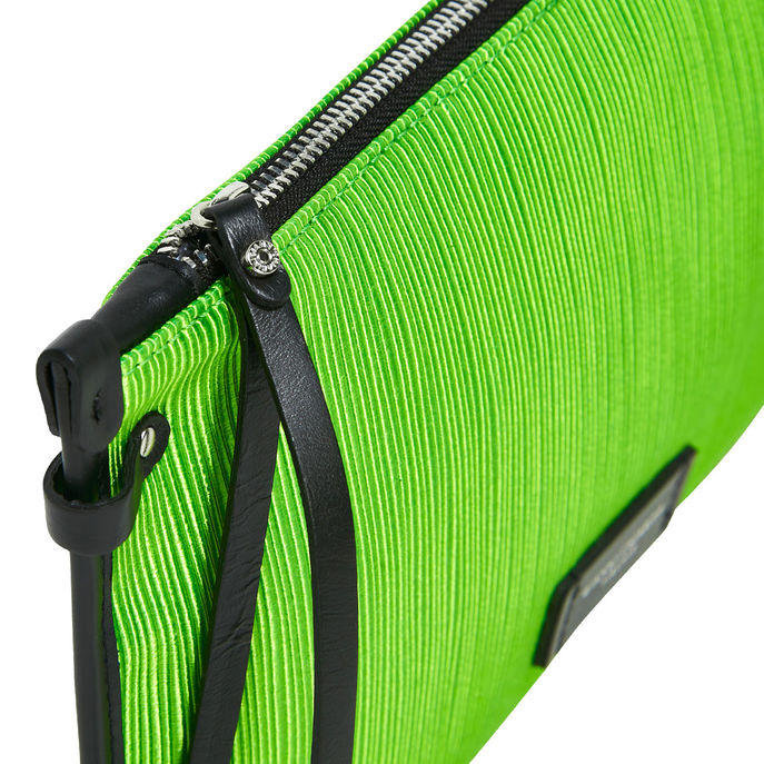 CLUTCH MARCELLA LEATHER AND FABRIC Woman Kiwi