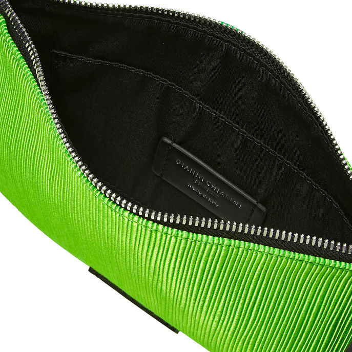 CLUTCH MARCELLA LEATHER AND FABRIC Woman Kiwi