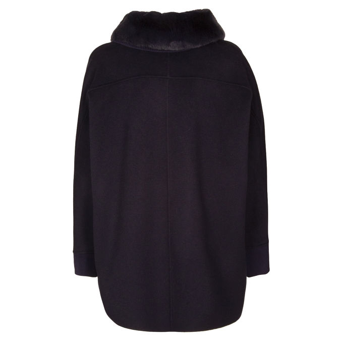 COAT IN CASHMERE AND MERINO WOOL Woman Night Blue