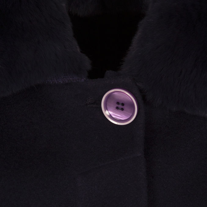 COAT IN CASHMERE AND MERINO WOOL Woman Night Blue