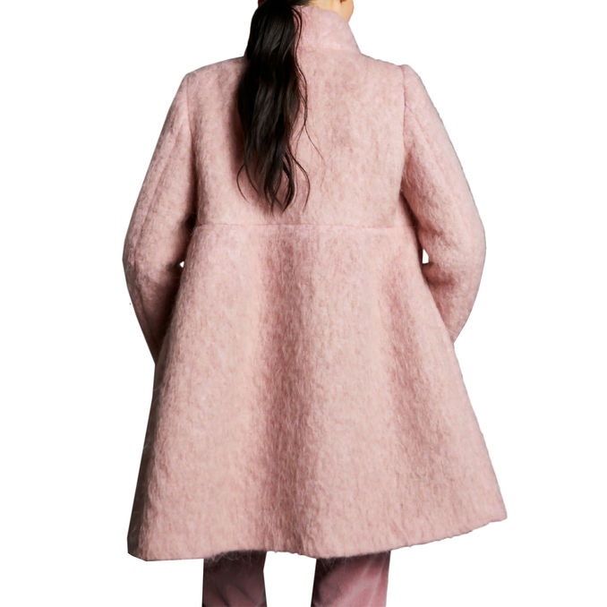 COAT ROMANTIC 3 HOOKS IN MIXED WOOL Woman Medium Hydrangea